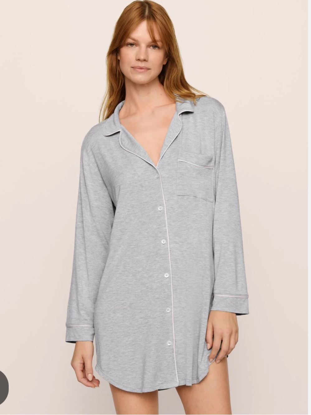 Eberjey Gisele Jersey Sleep Shirt Grey Medium